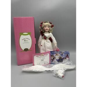 Vintage Paradise Galleries Angel Of Love Porcelain Doll 13” W/ Wings, Box, & COA